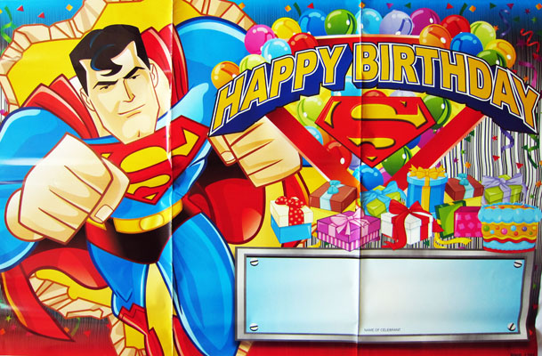 SUPERMAN SUPERHERO HAPPY BIRTHDAY POSTER BANNER PARTY SUPPLIES EBay